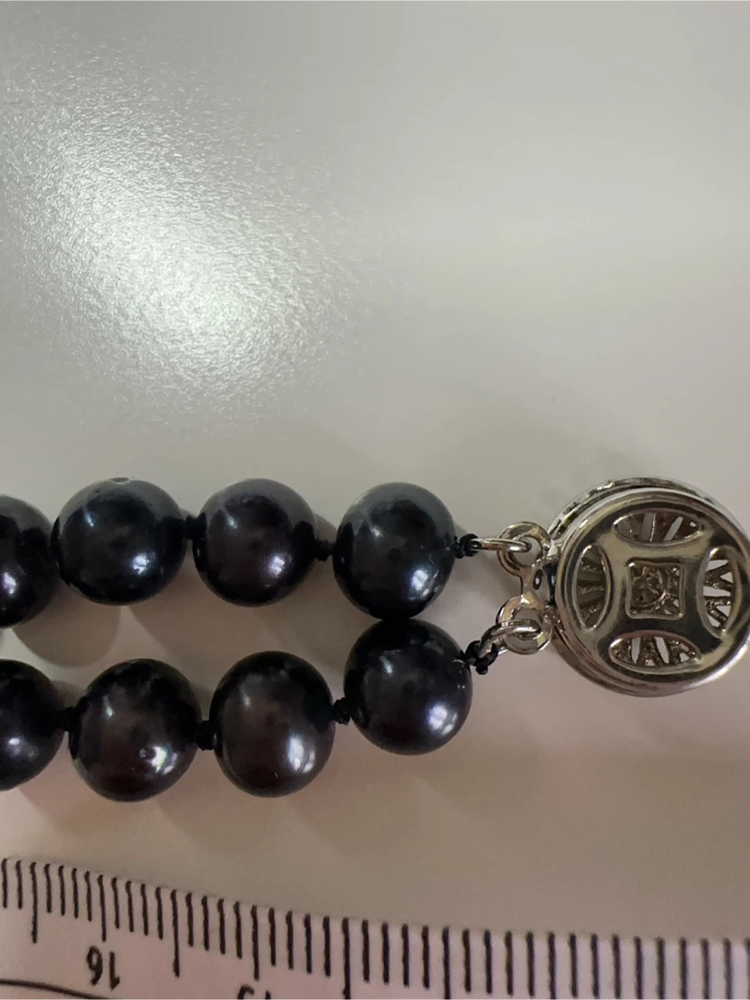Double Strand Black Pearl Bracelet with Silver Clasp - photo 3