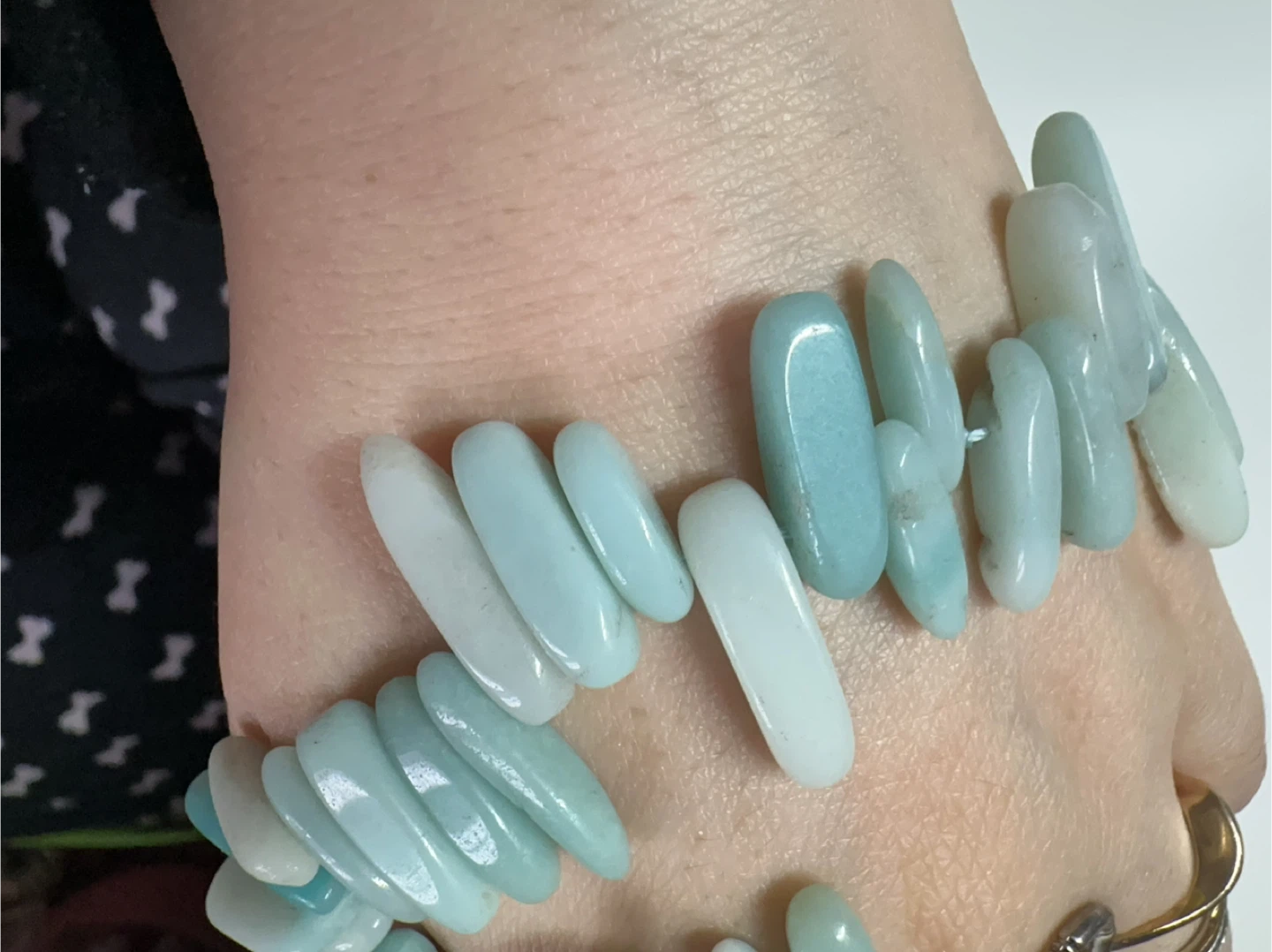 Perforated Oval Larimar Bracelet with Toggle Clasp - photo 2