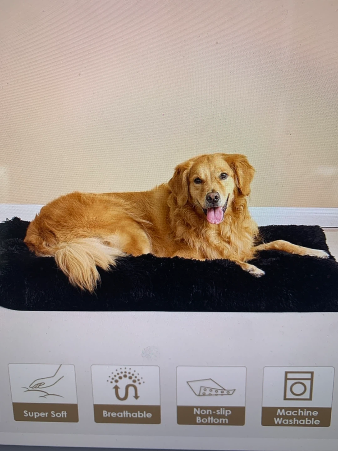 Black Plush Pet Bed 42x28 new