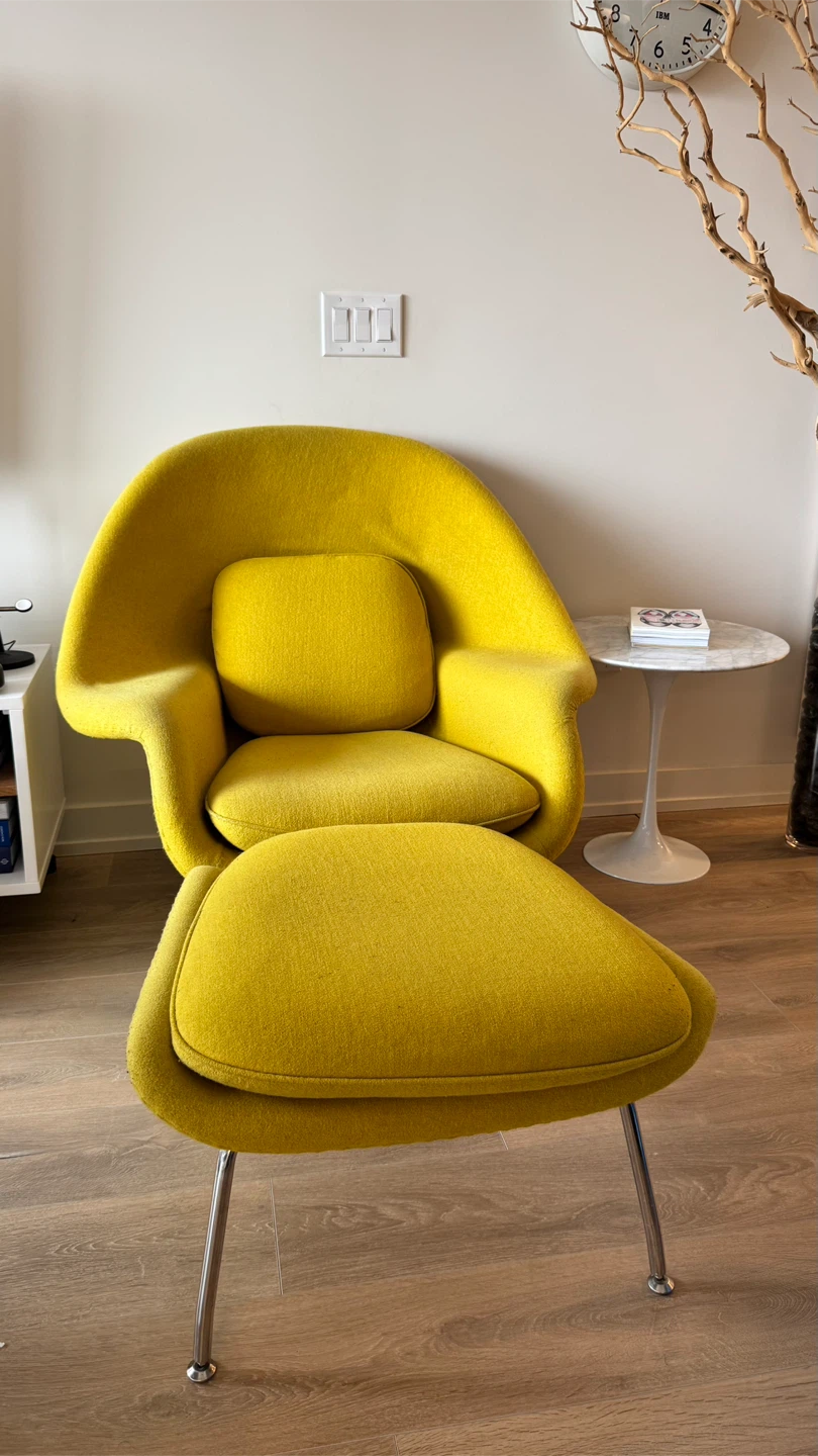 Yellow Womb Chair with Ottoman - photo 4