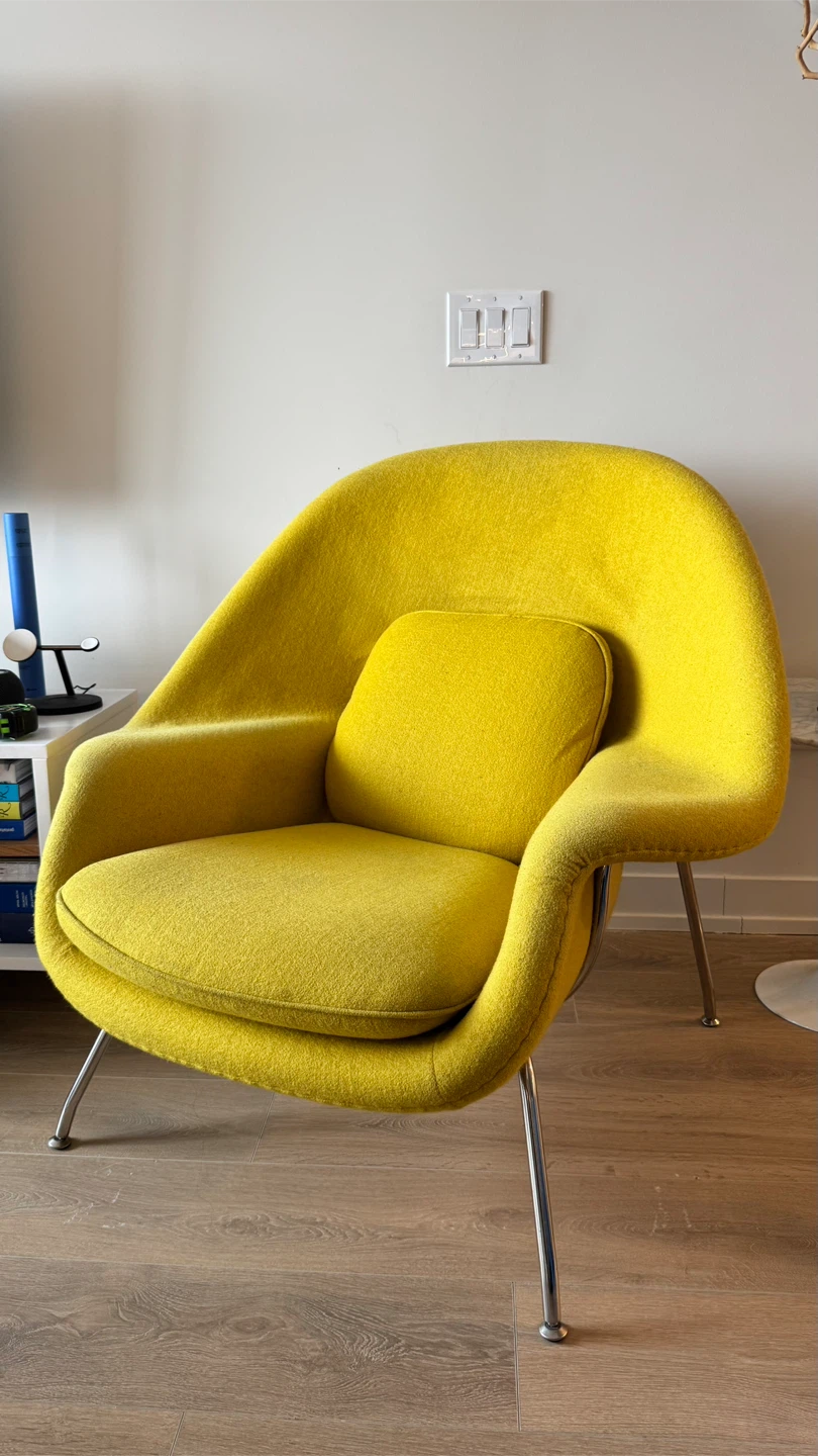 Yellow Womb Chair with Ottoman - photo 3