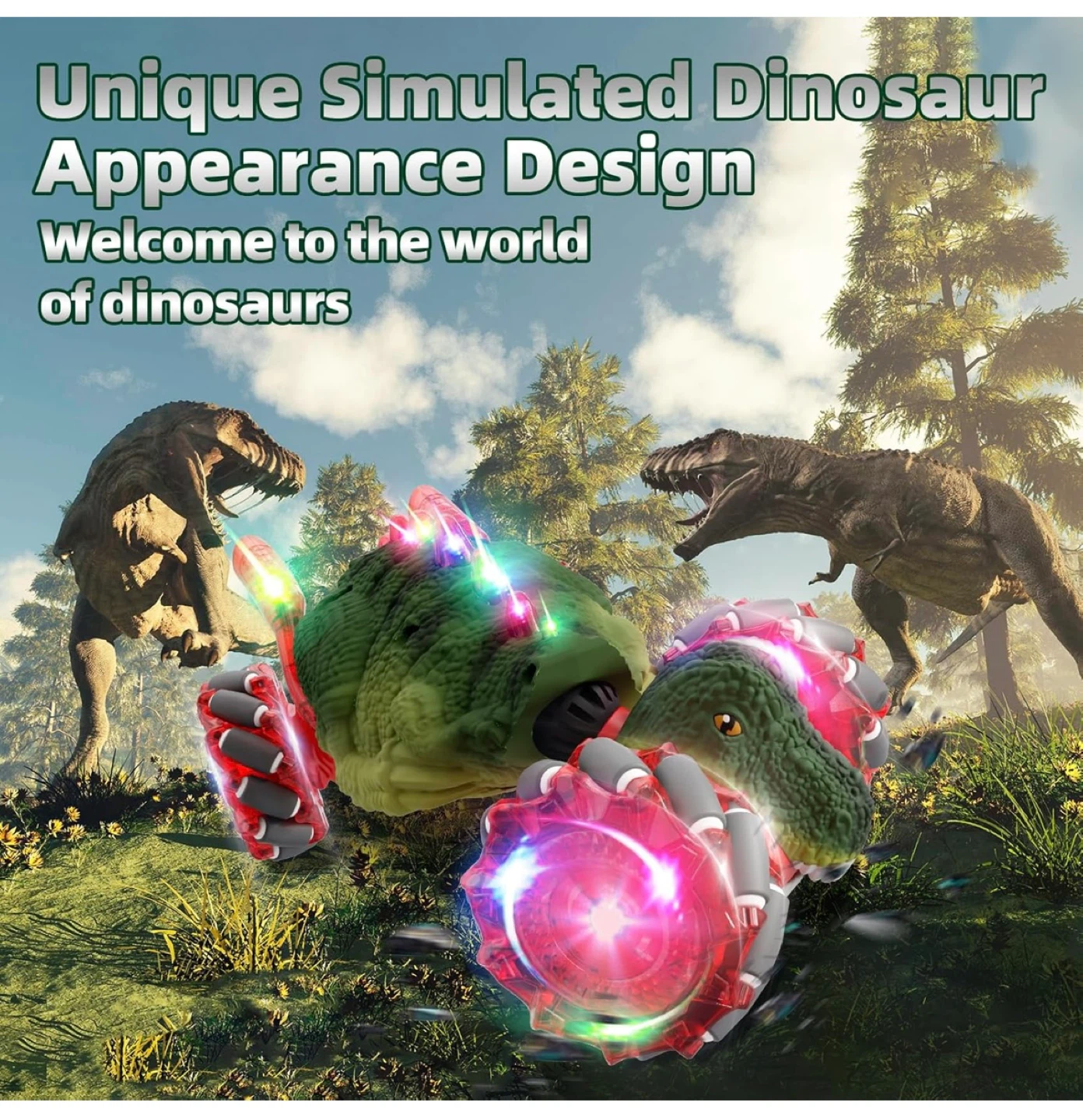 New RC Stunt Car Dinosaur Toy with Remote and Watch Control - photo 3