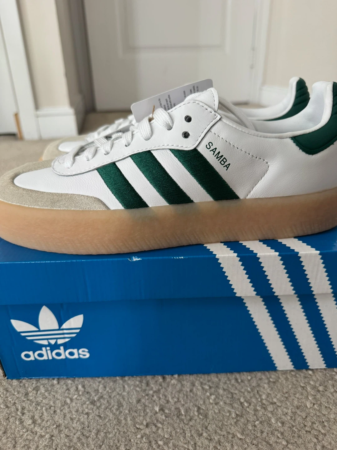 Adidas Sambae - White Collegiate Green (Women’s Size 9) - photo 4