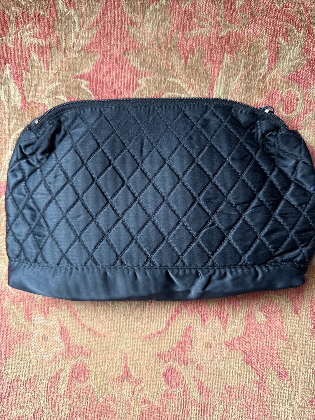 Black Quilted Cosmetic Bag