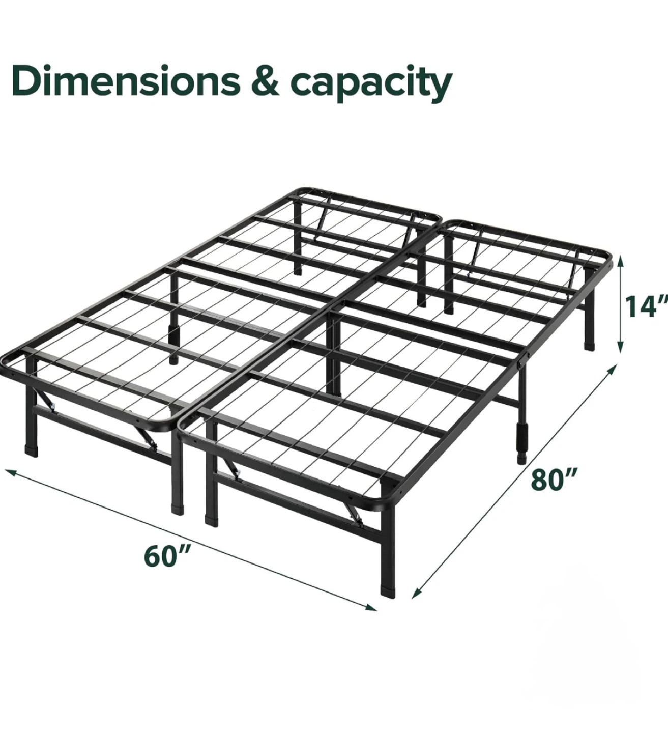 Metal Bed Frame 60" x 80"