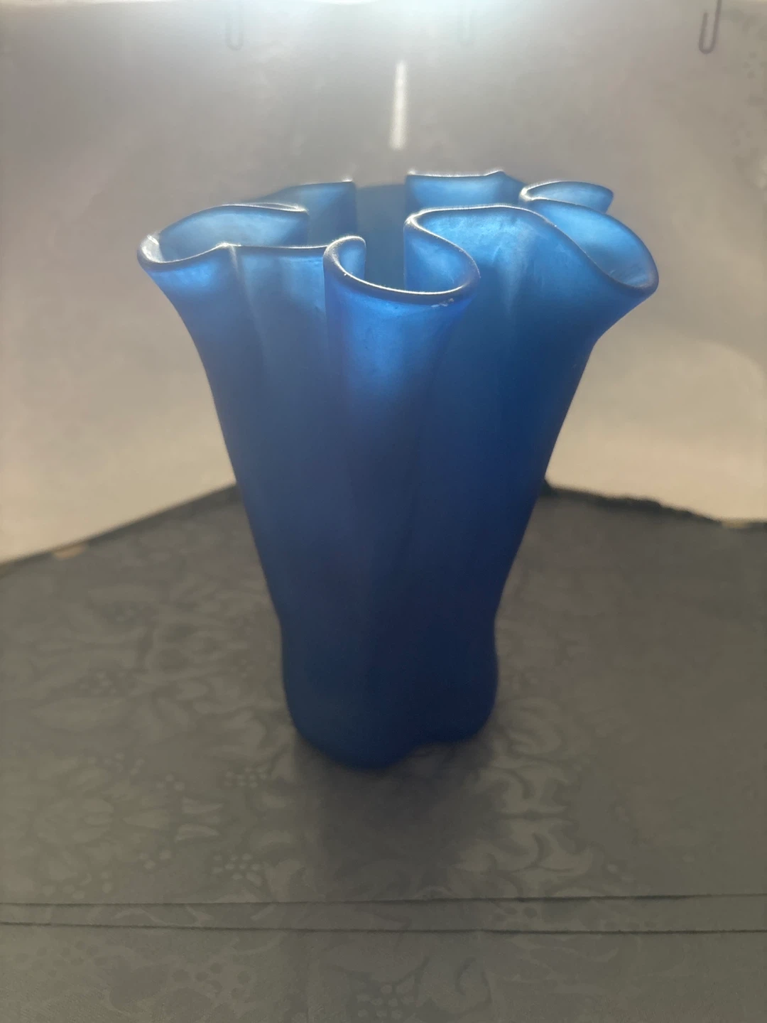 Blue Swirl Glass Vase