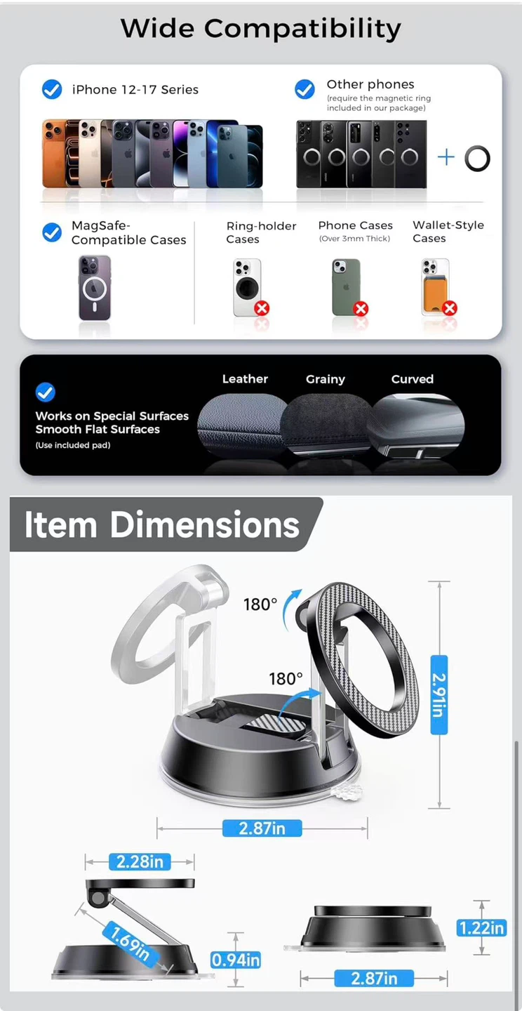 Magnetic Phone Holder for Car - photo 4