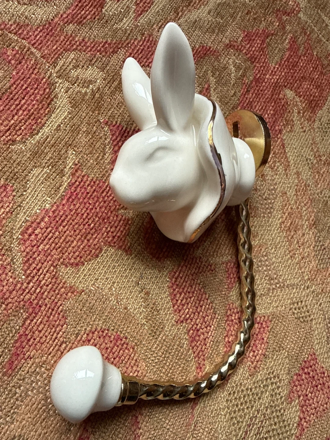 White Ceramic Bunny Hook - photo 2