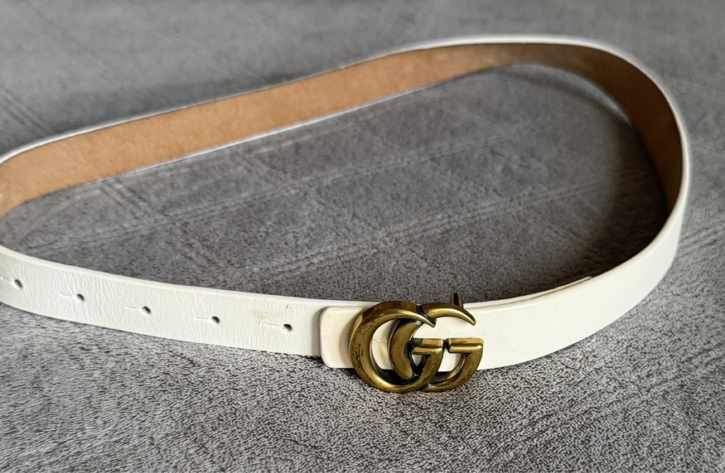 White GG Style Belt - photo 2