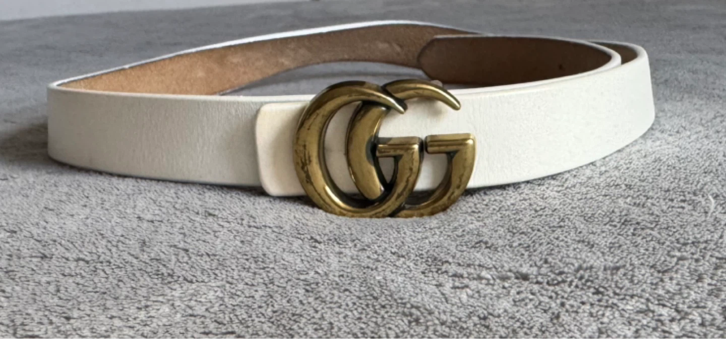White GG Style Belt - photo 3