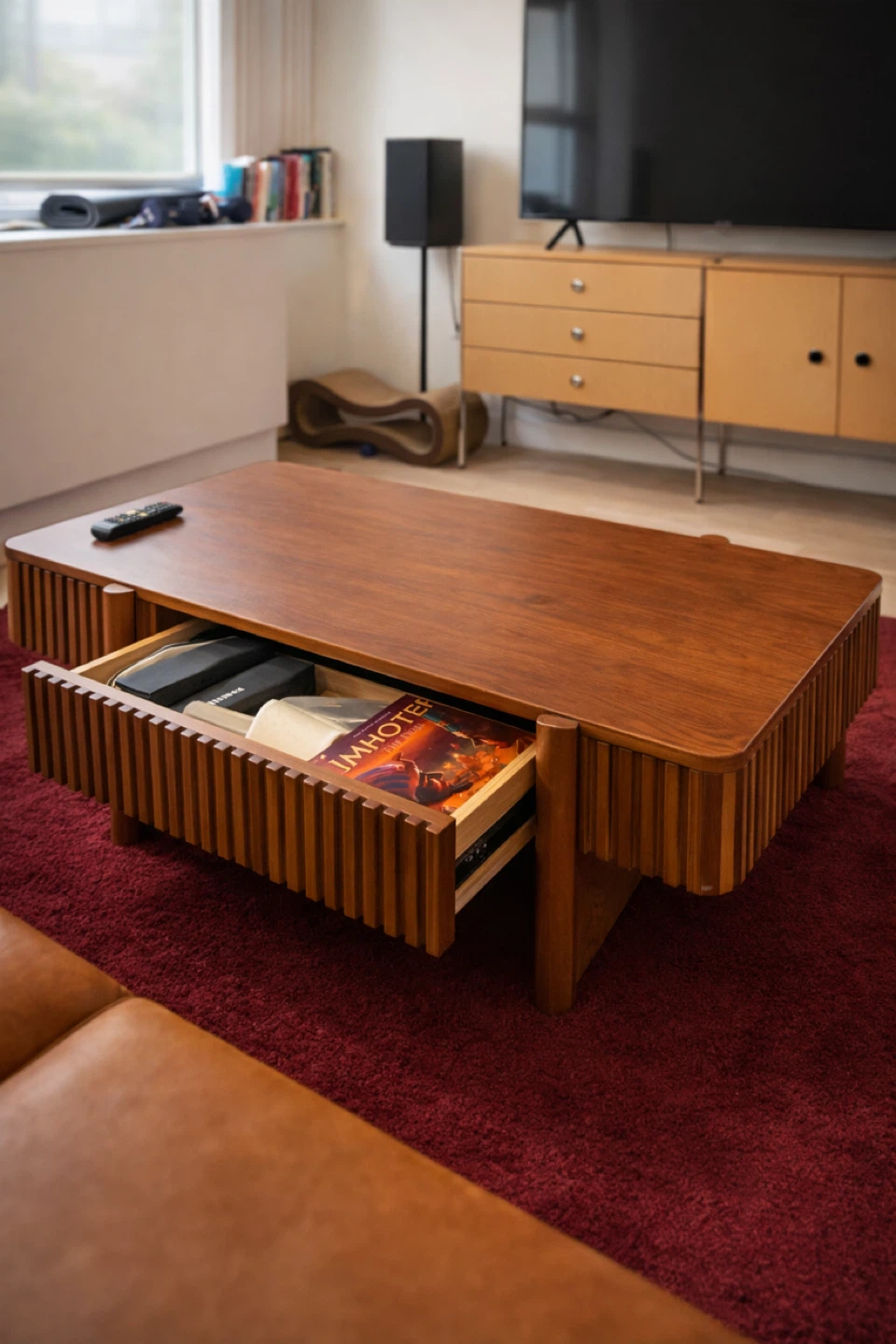 Hernest Wooden Coffee Table with Drawer - photo 2