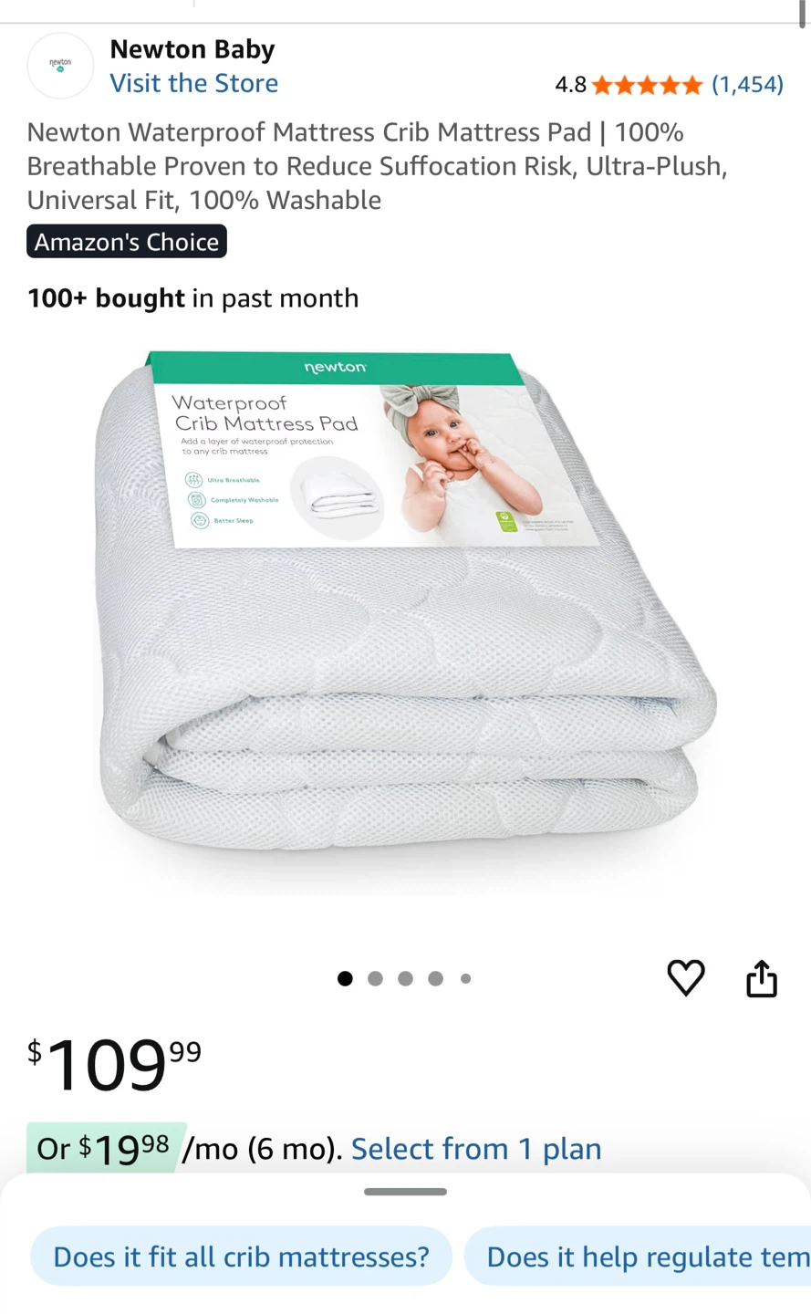 wooden 3-1 crib with Newton Crib Mattress Pad and cover - photo 3