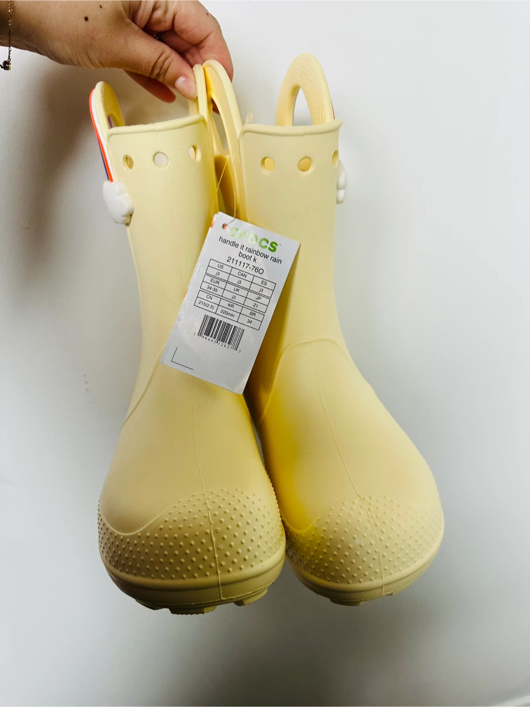 Crocs Handle It Rainbow Rain Boots size J3 - photo 2