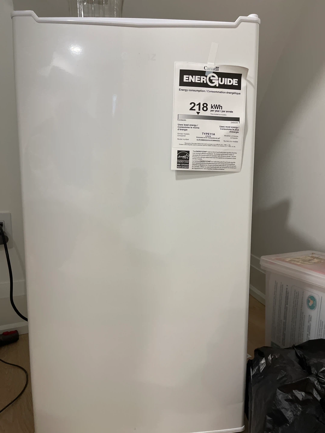 White Compact Refrigerator