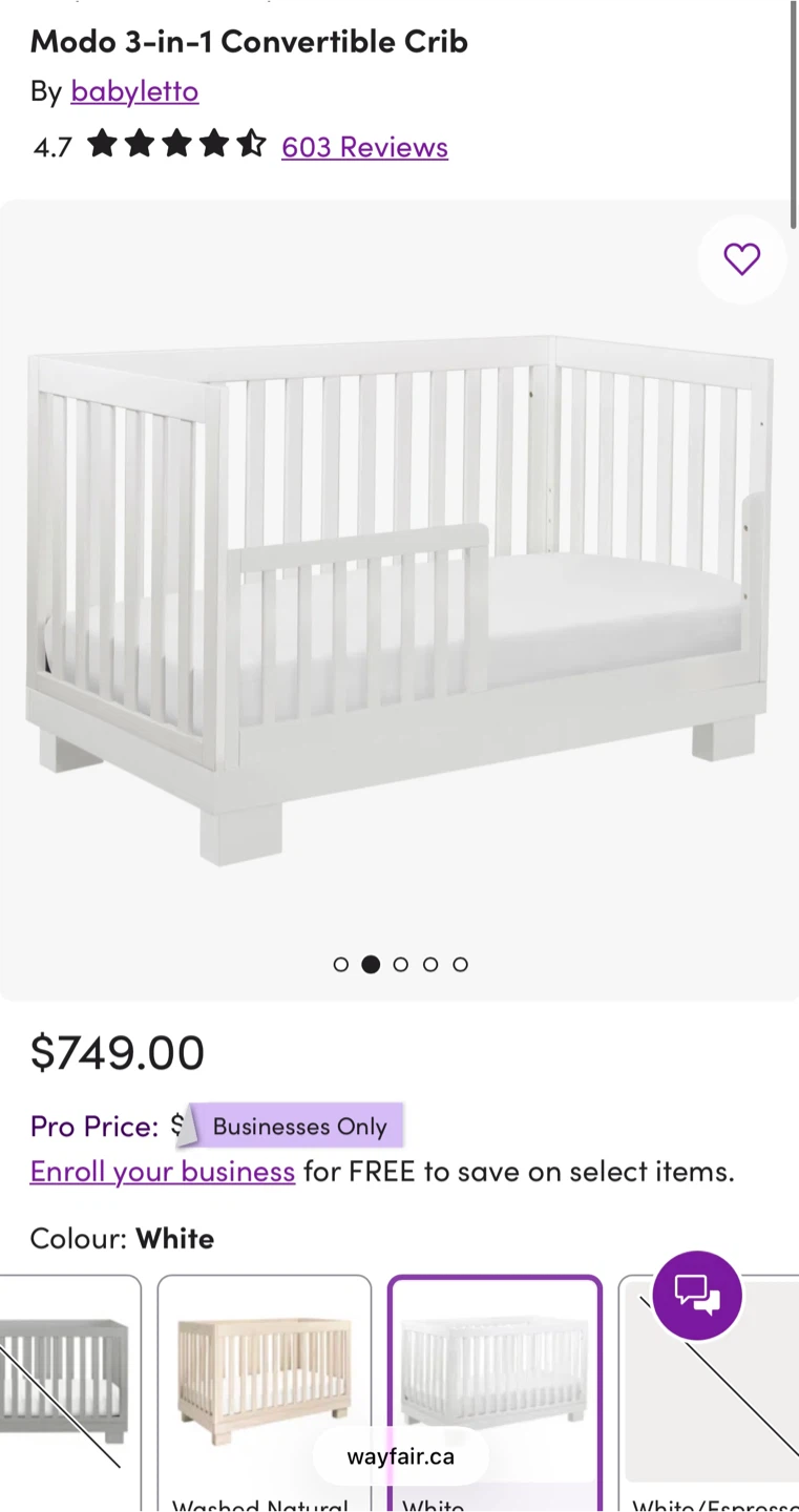wooden 3-1 crib with Newton Crib Mattress Pad and cover - photo 4