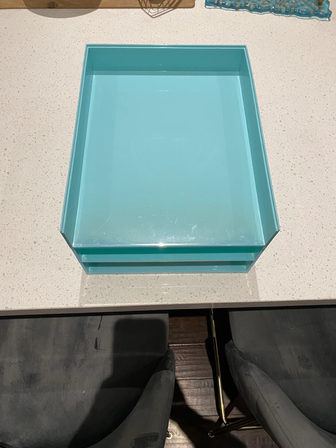 Aqua Blue 3-Tier Desk Organizer Tray - photo 2