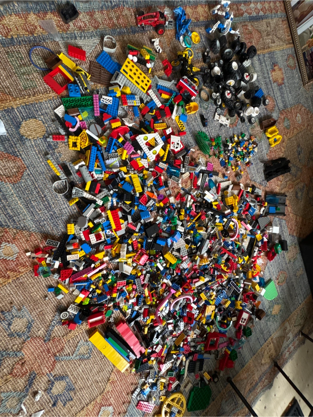 Assorted LEGO Building Bricks and Mini Figures