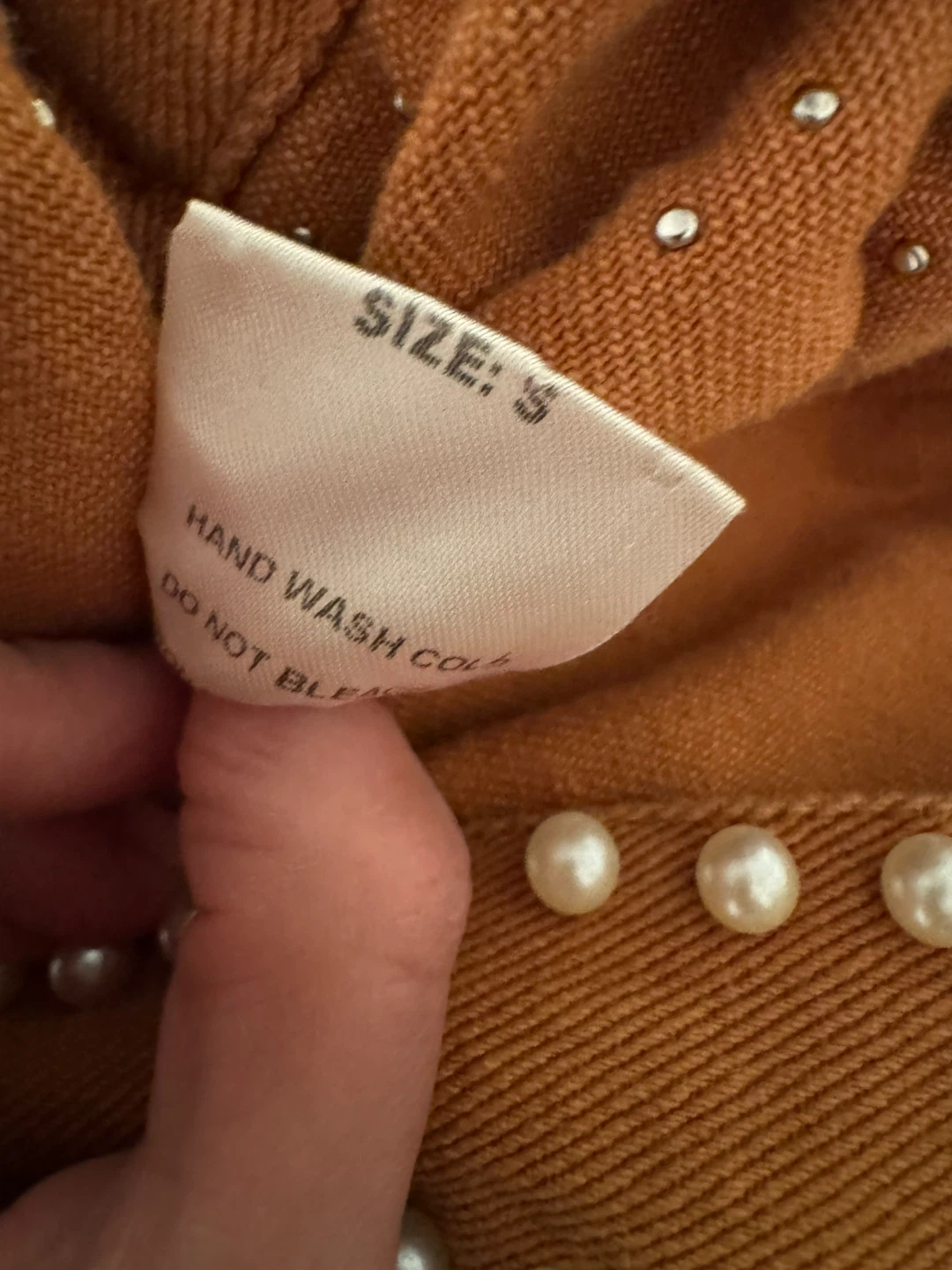 Brown Denim Jacket w/ Pearls and Rhinestone - photo 5