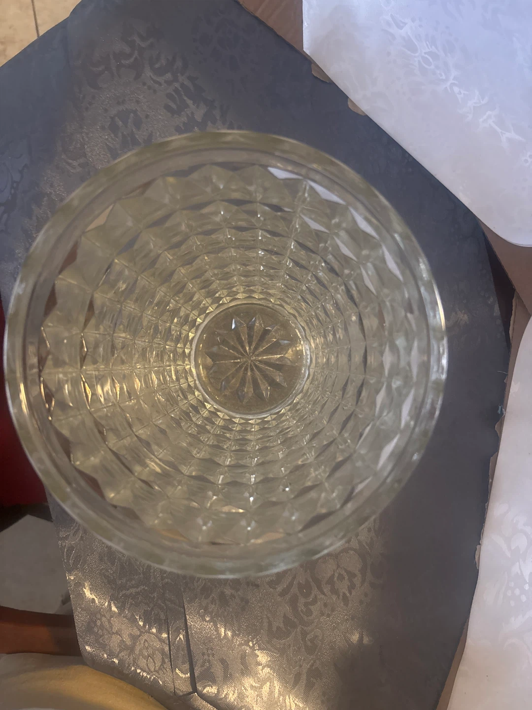 Clear Diamond Cut Glass Vase - photo 2