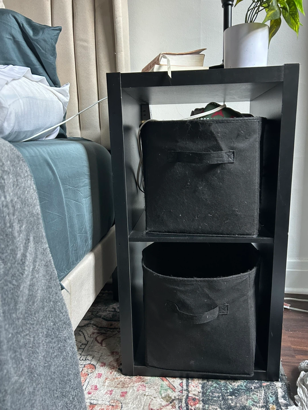 Black 2-Cube Storage Unit