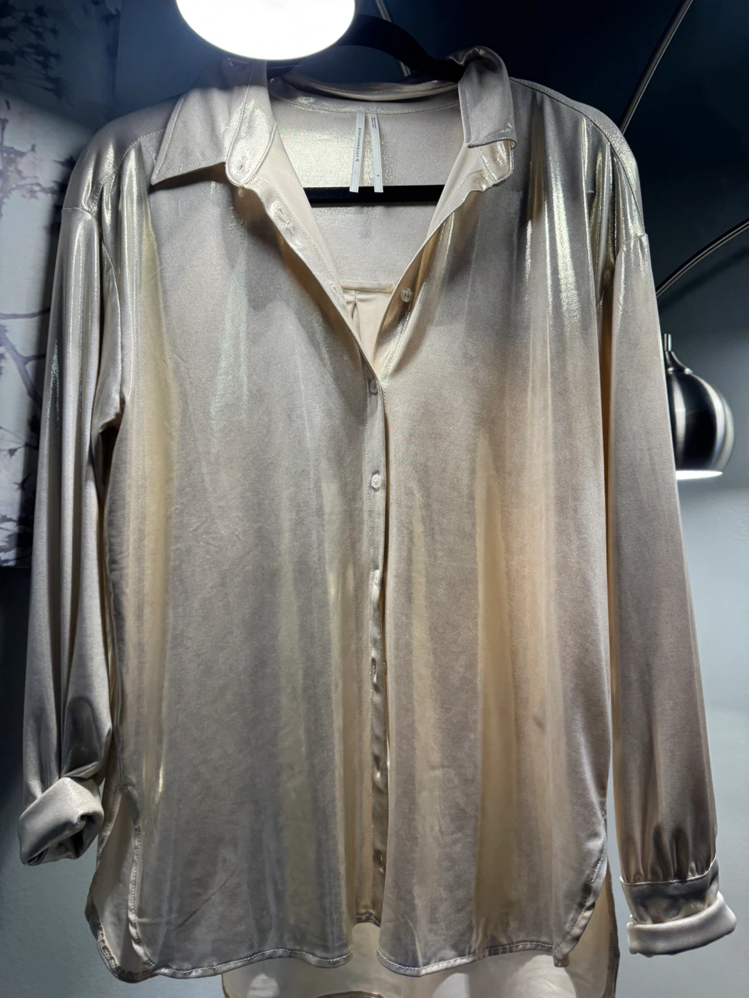 Anthropologie Shimmer Button-Up Shirt