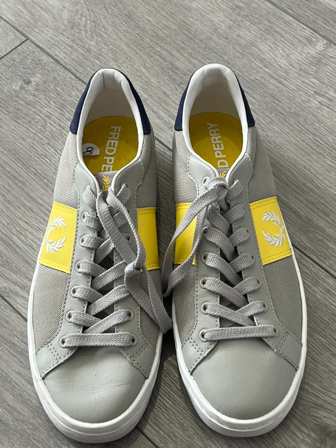 Fred Perry Grey & Yellow Tennis Shoes