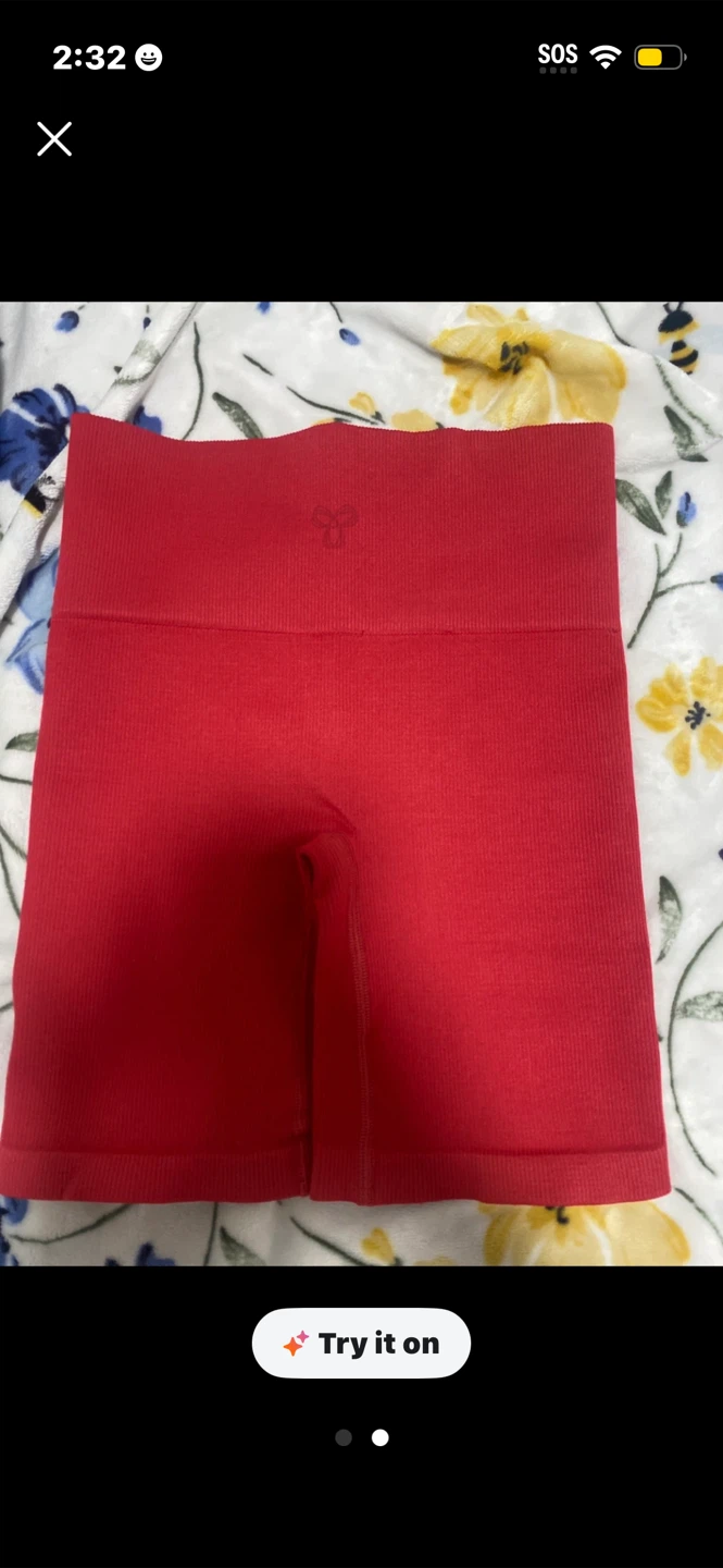 Pink Soda Sport Red Seamless Ribbed Shorts - photo 2