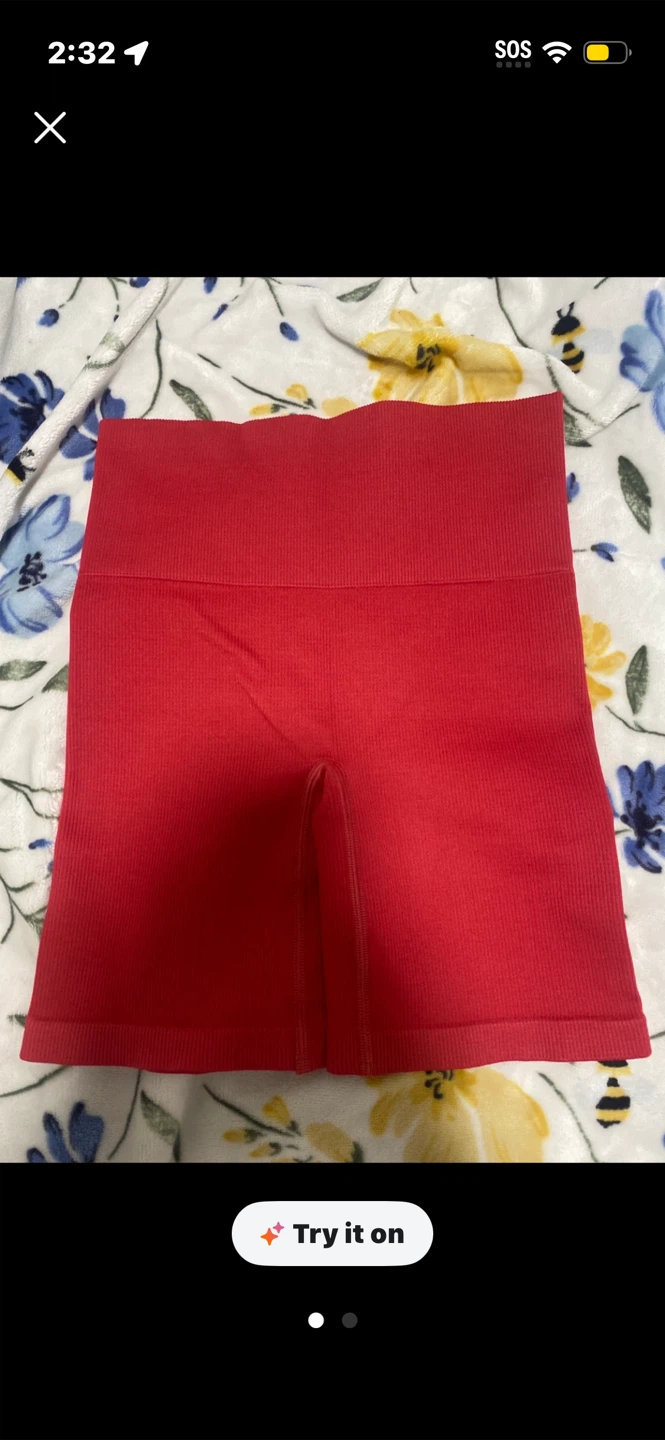 Pink Soda Sport Red Seamless Ribbed Shorts
