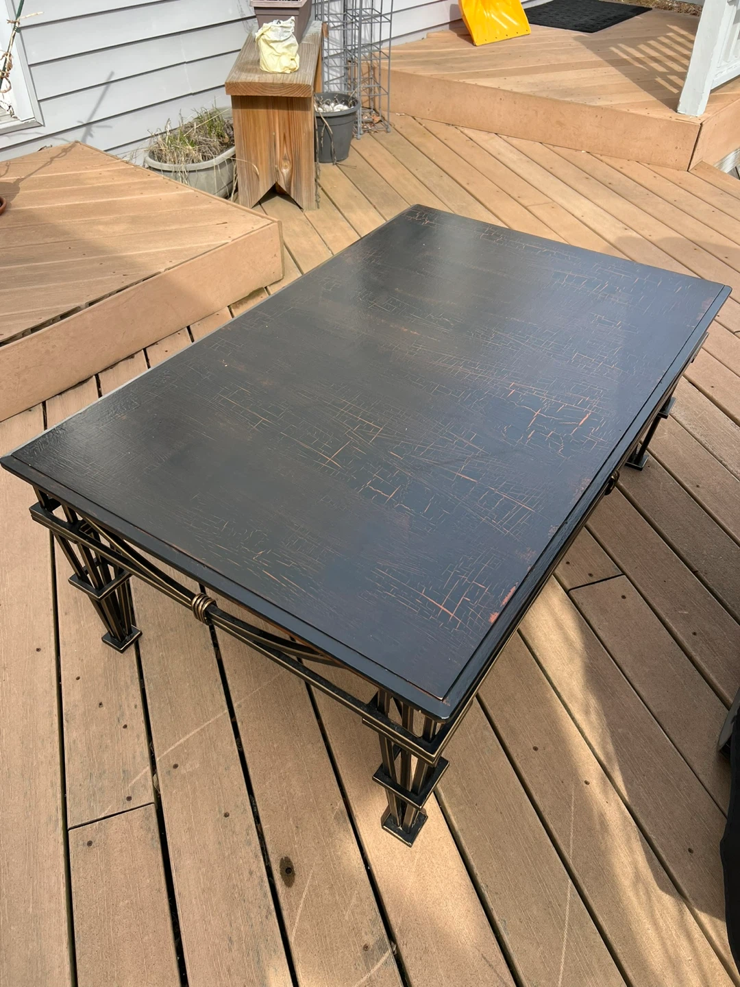 Black Metal legs , wooden top Coffee Table - photo 2