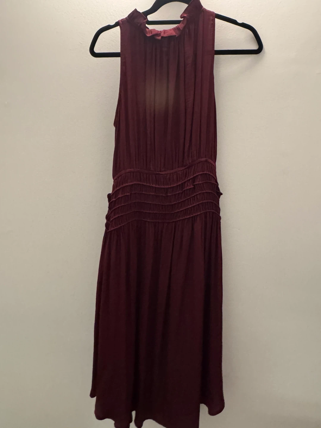 Burgundy Smocked Waist Maxi Dress - photo 3