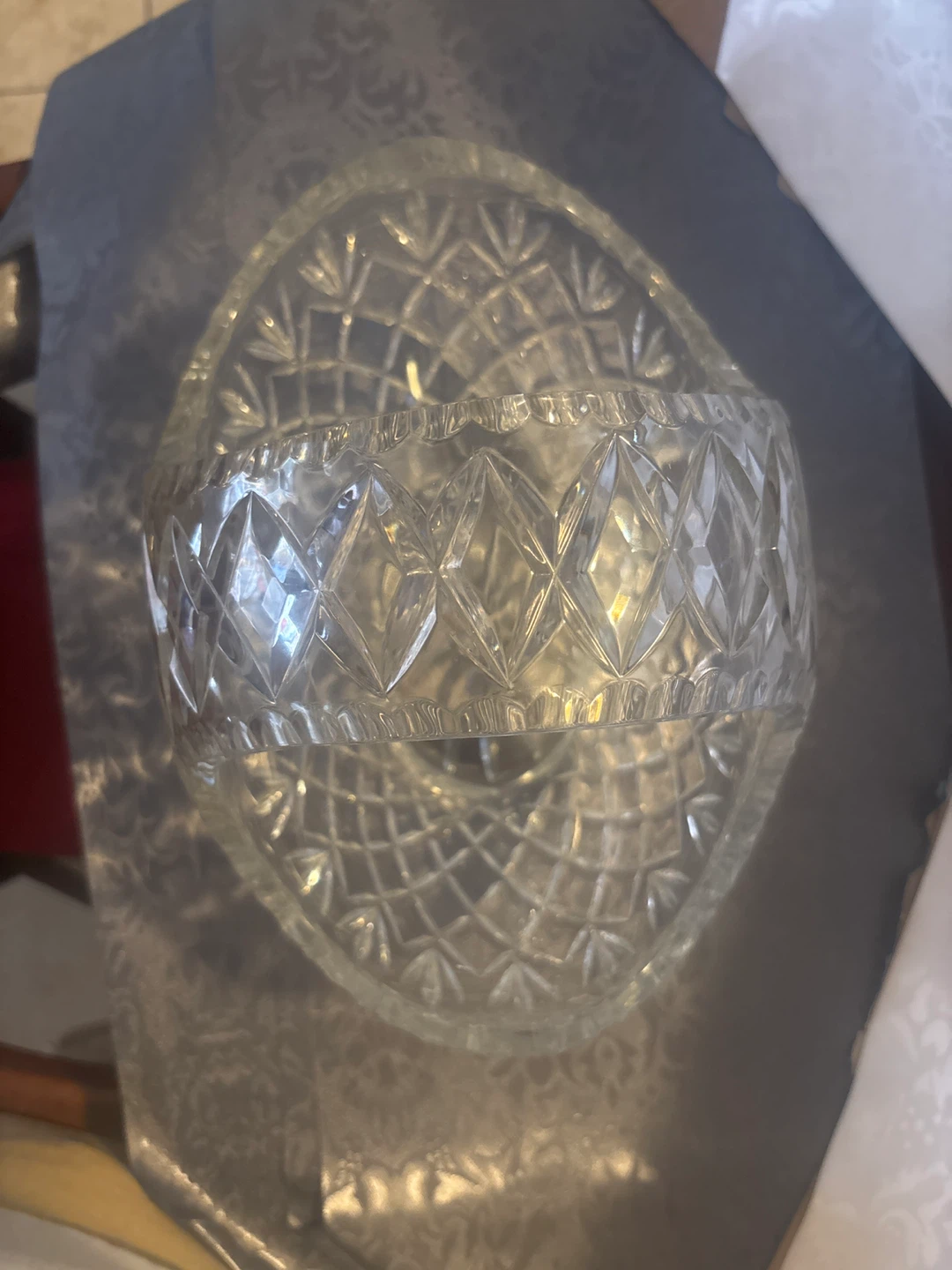 Crystal Cut Glass Basket - photo 2