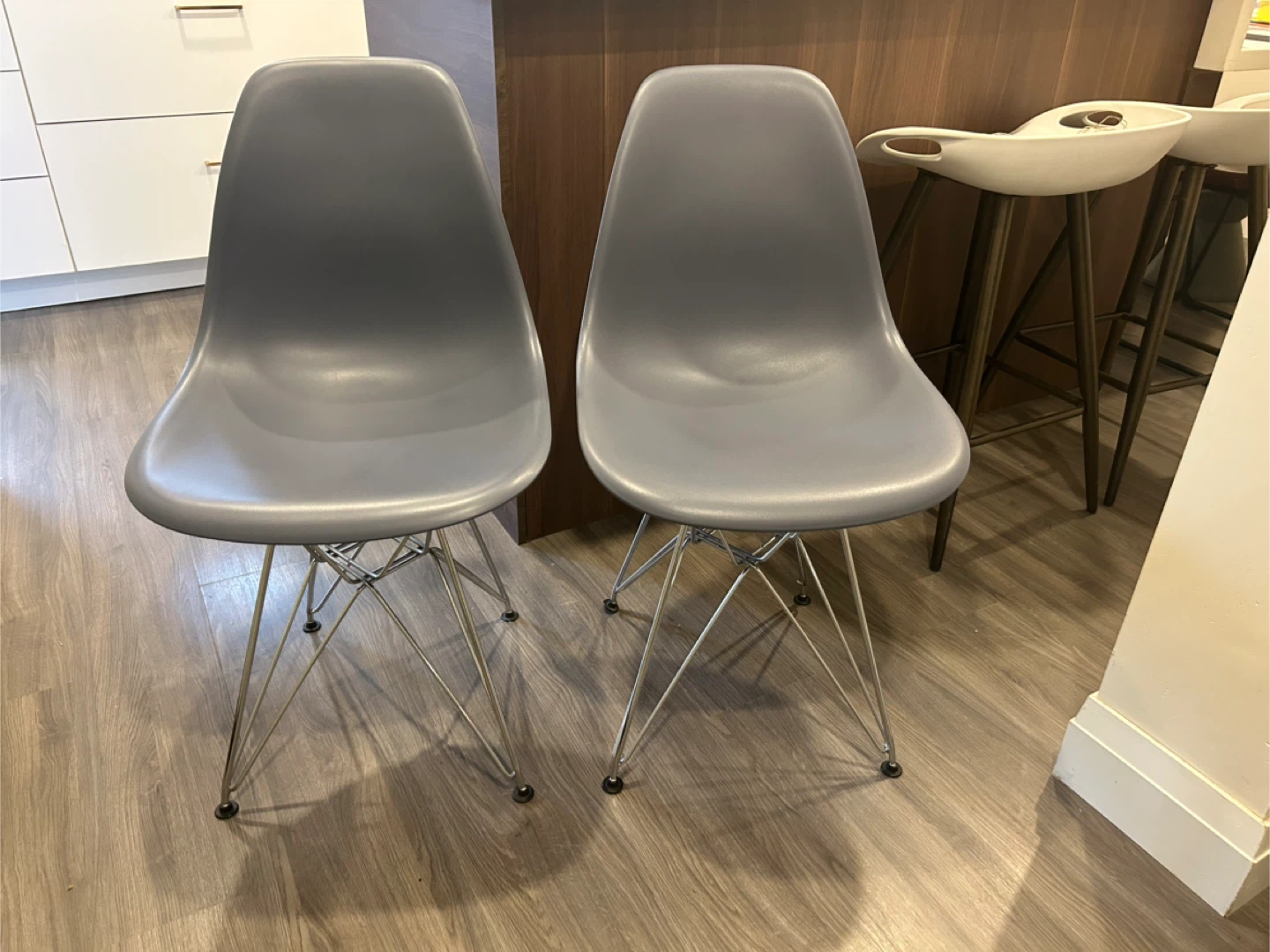 Set of 4 Grey Eames Style Dining Chairs - photo 2