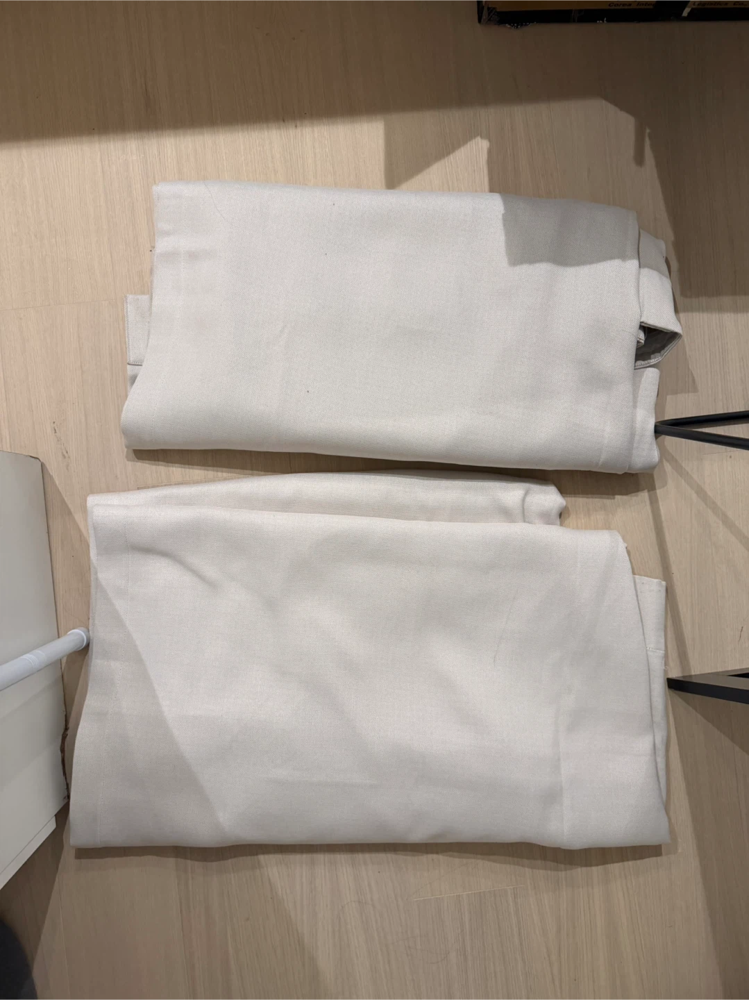 Cream White Linen Curtains (set of2) - photo 2