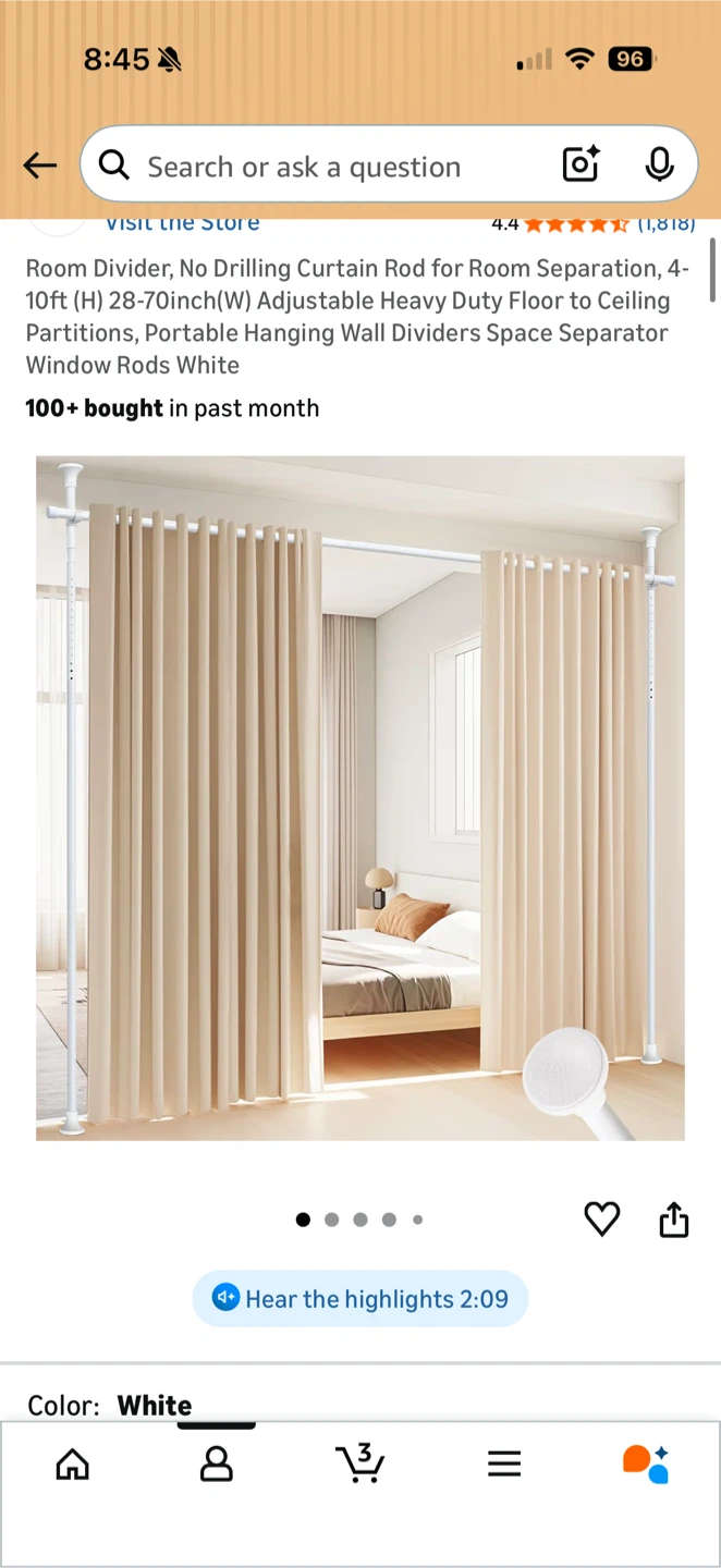 Cream White Linen Curtains (set of2) - photo 5