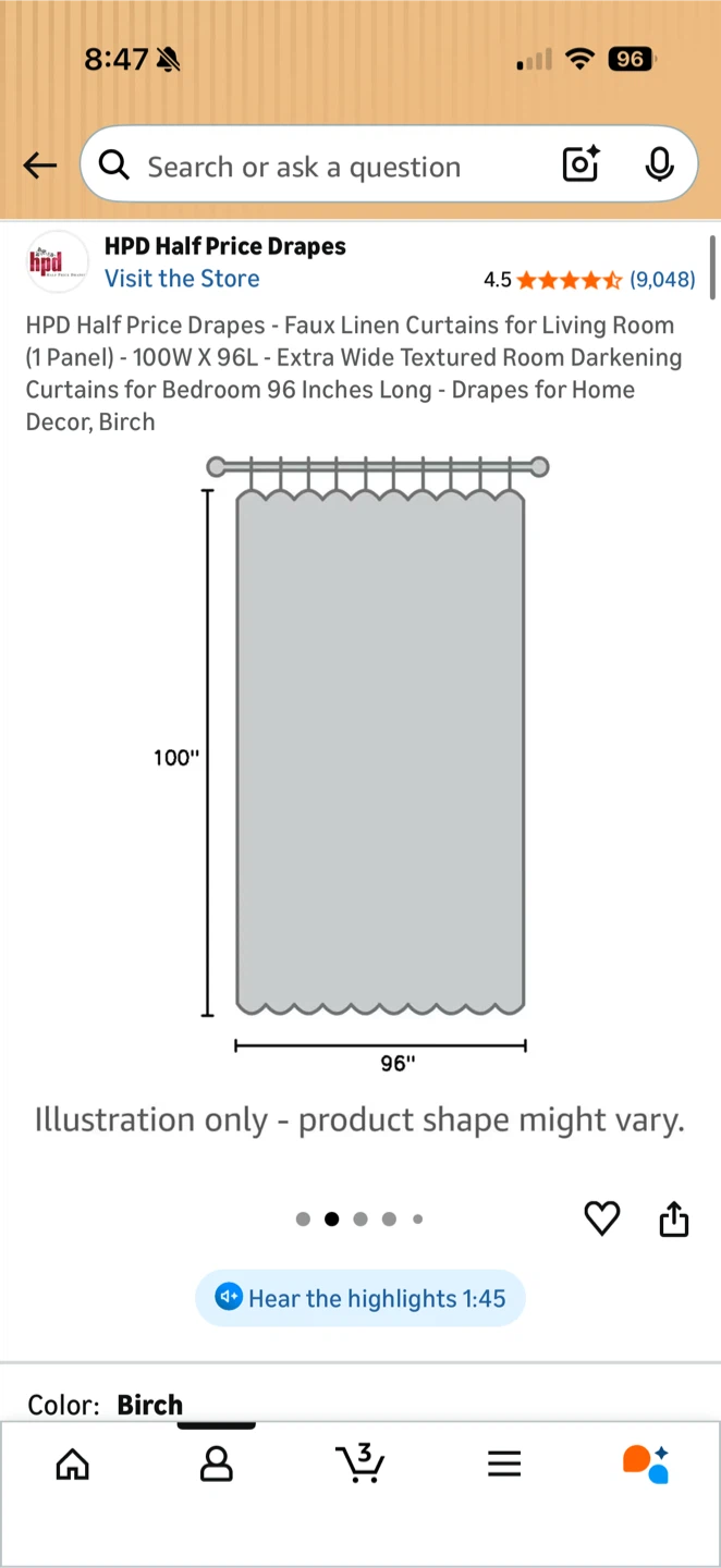 Cream White Linen Curtains (set of2) - photo 3