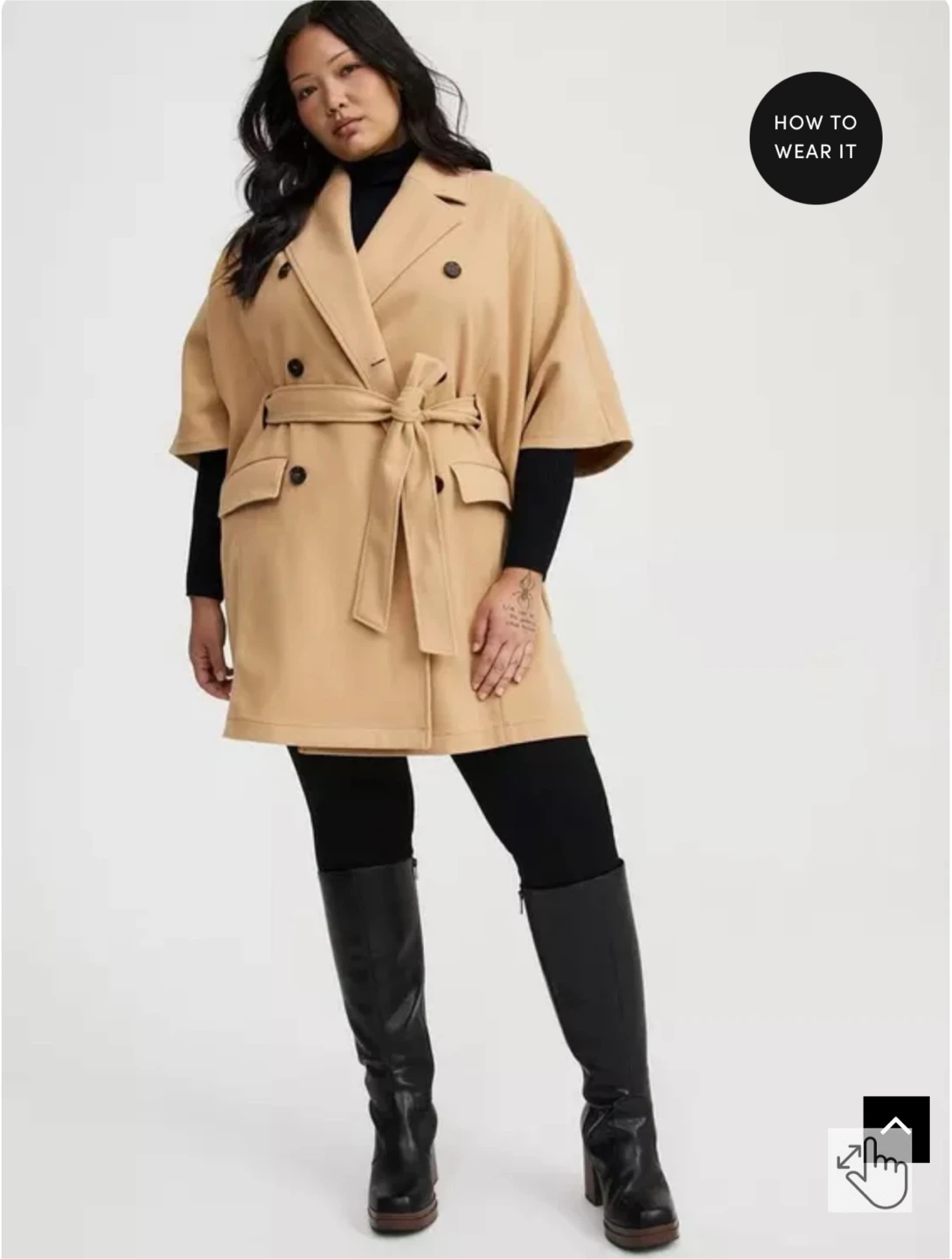 NEW MINT Tie-Front Cape Coat Torrid Size 2 - photo 4