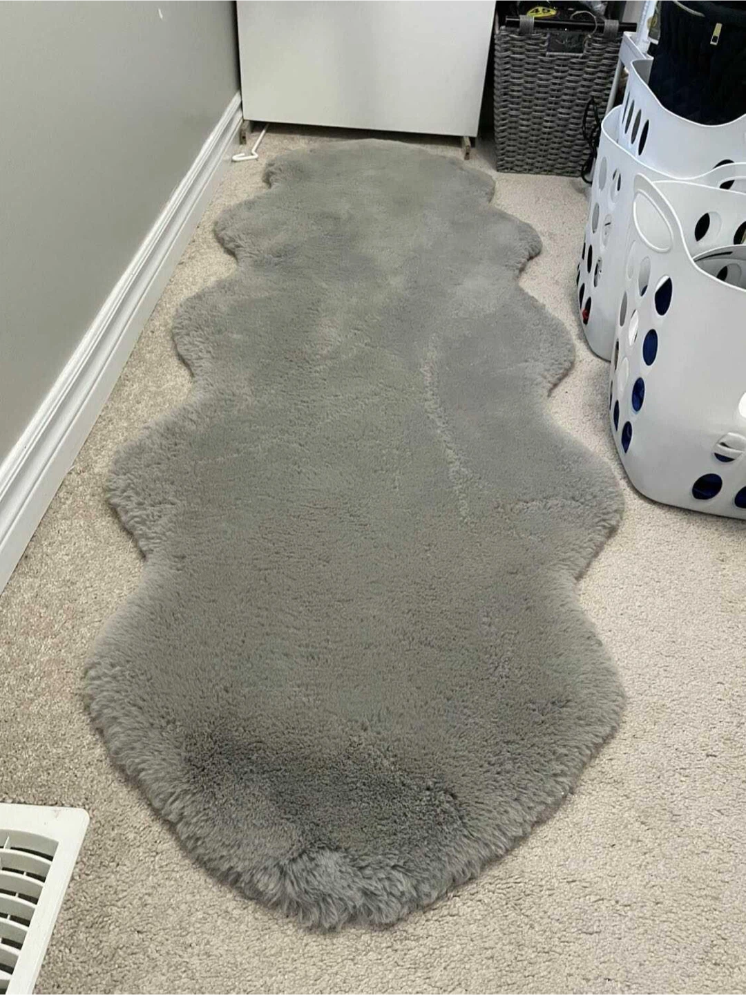 Grey Faux fur Rug