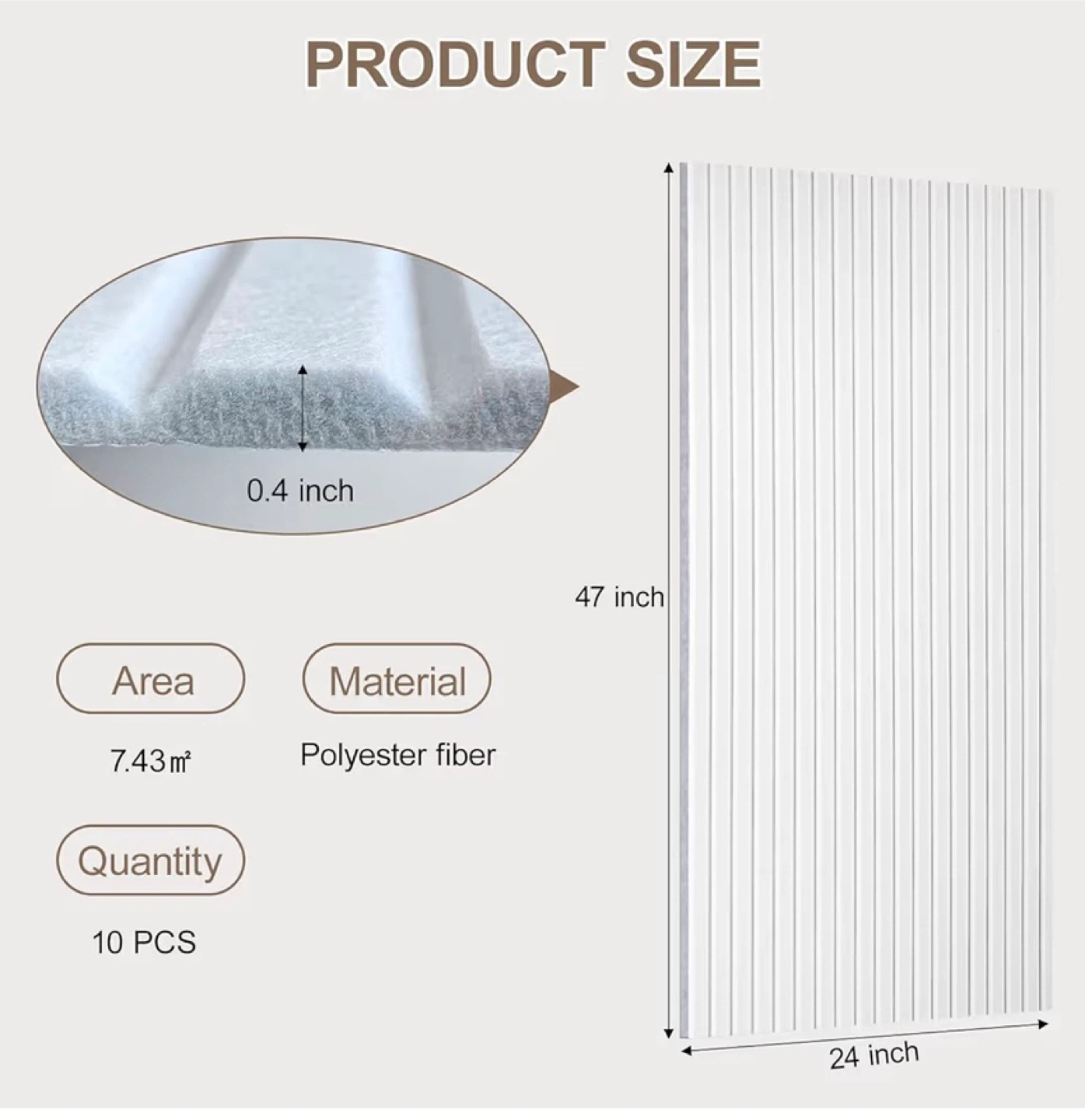10 Pack White Acoustic Panels - 47"x24" Polyester Fiber - photo 4