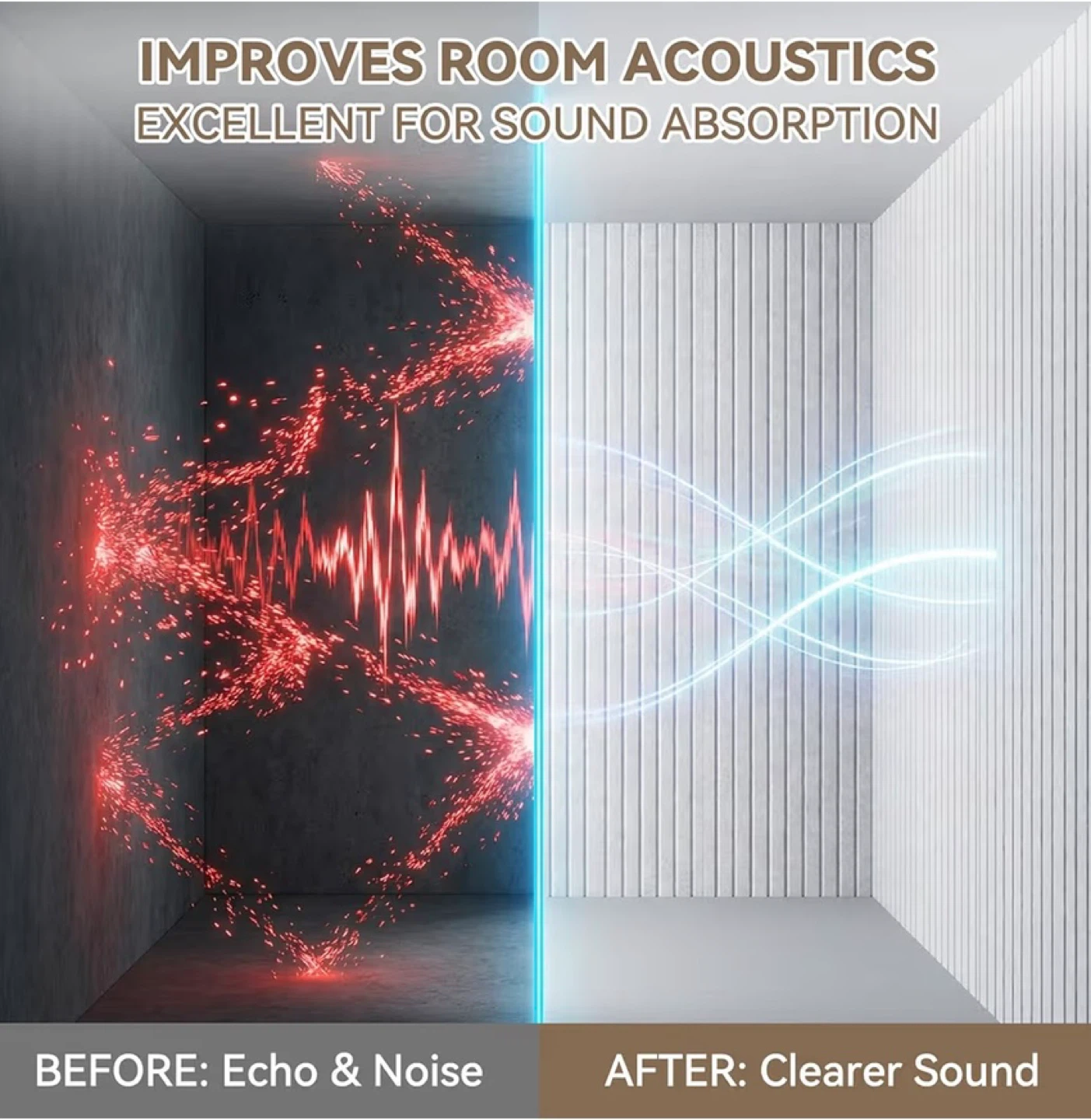10 Pack White Acoustic Panels - 47"x24" Polyester Fiber