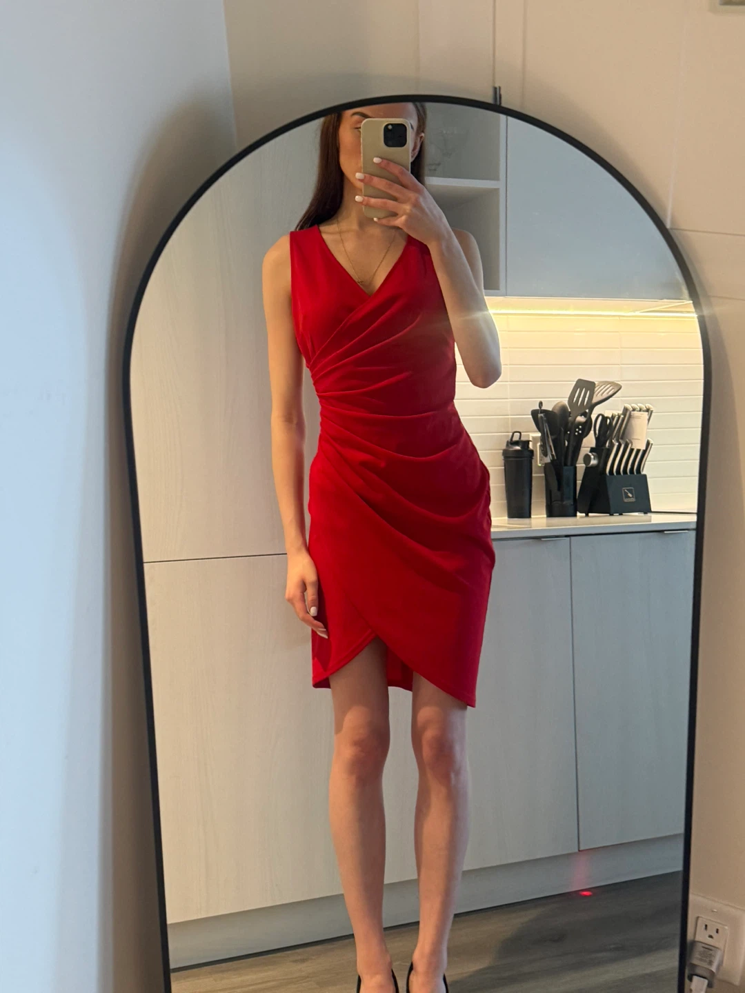 Red Ruched Dress