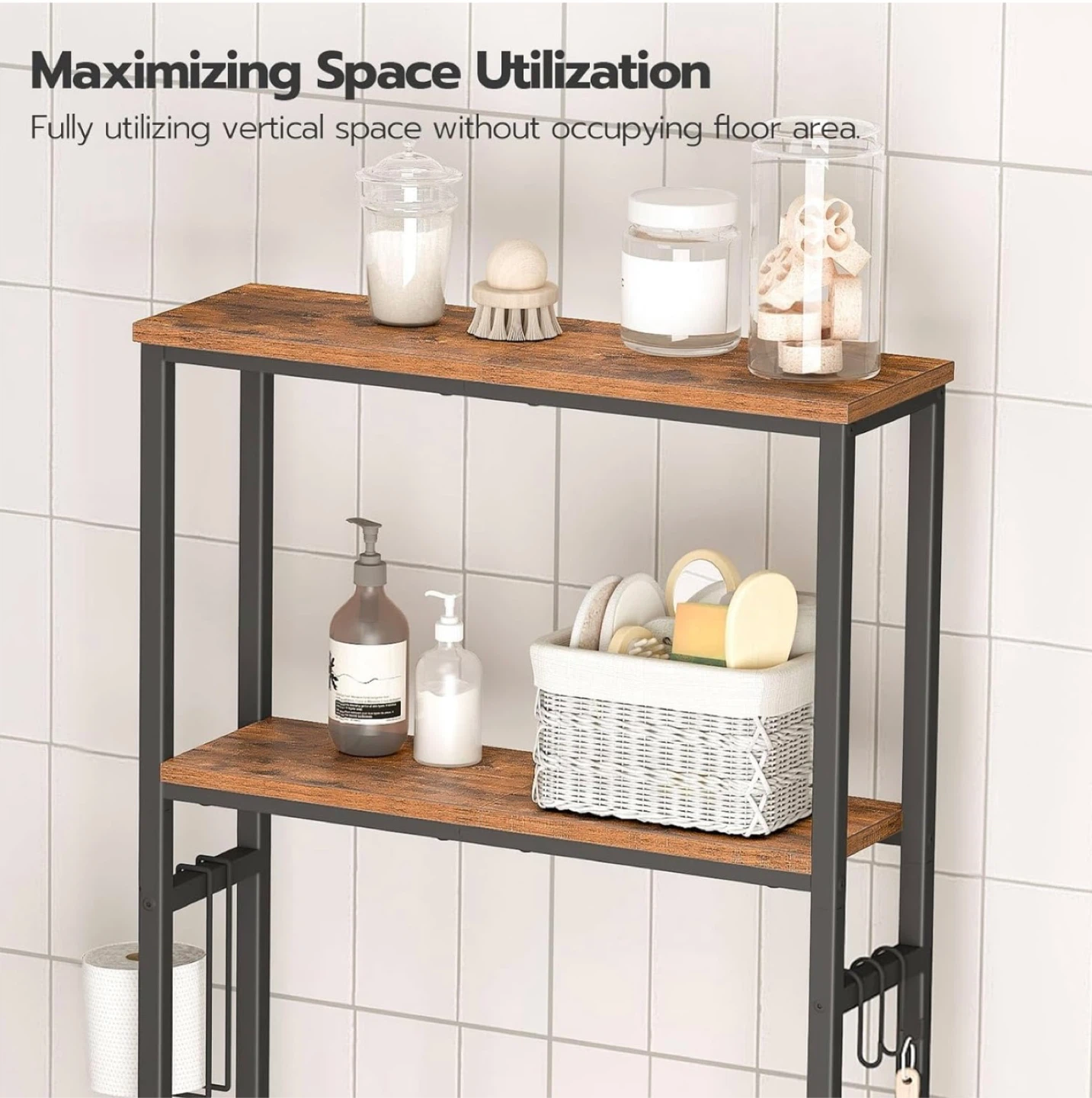 Over-the-Toilet Storage Shelf Unit - photo 5