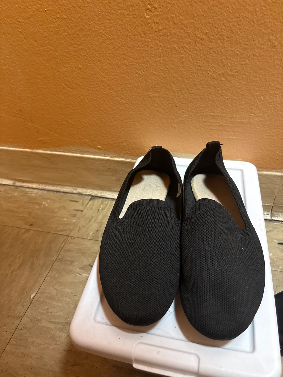 Black Knit Loafer Flats - Size 8