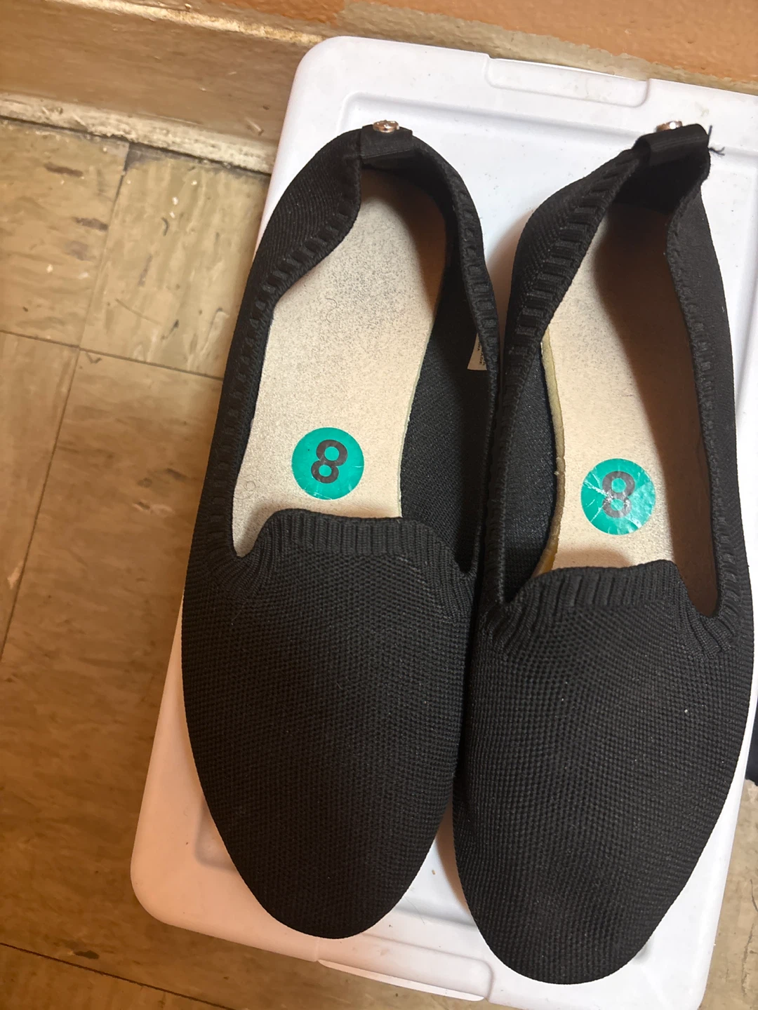 Black Knit Loafer Flats - Size 8 - photo 2