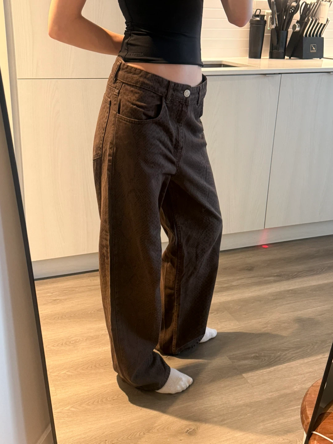 Brown Wide Leg Jeans