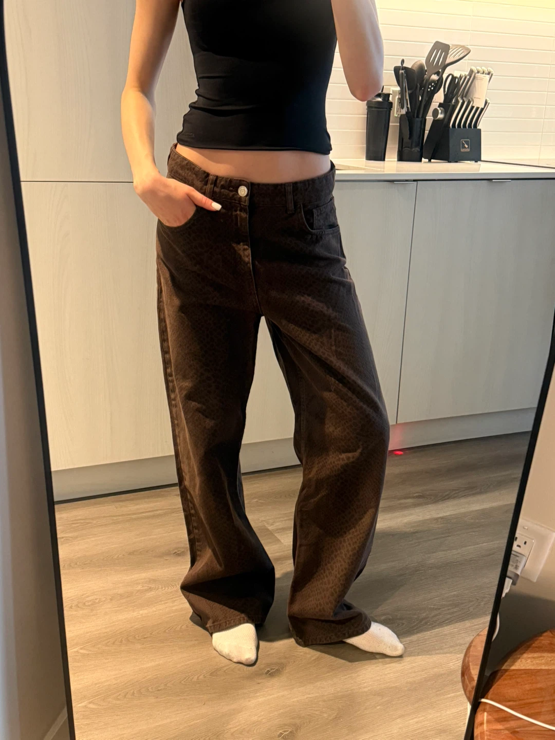 Brown Wide Leg Jeans - photo 2