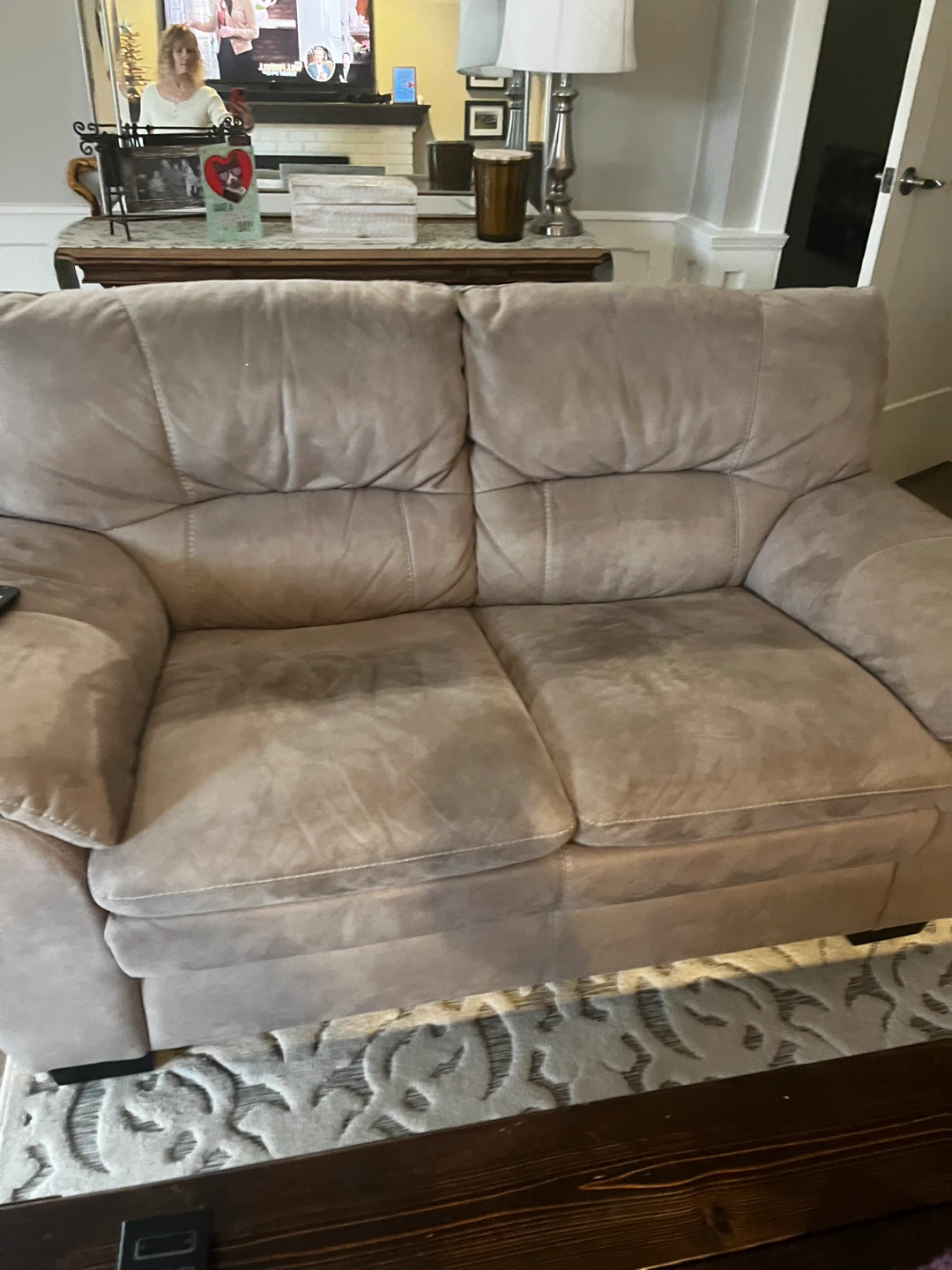 Taupe Microfiber Sofa and Loveseat and armchair Set - photo 2