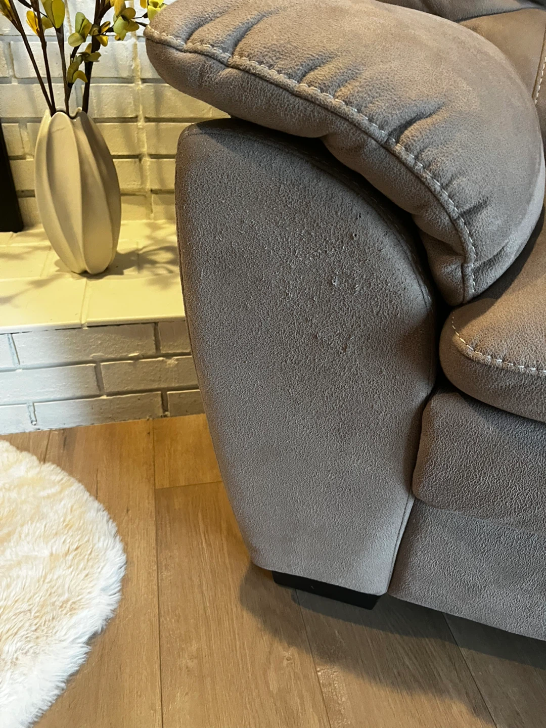 Taupe Microfiber Sofa and Loveseat and armchair Set - photo 5