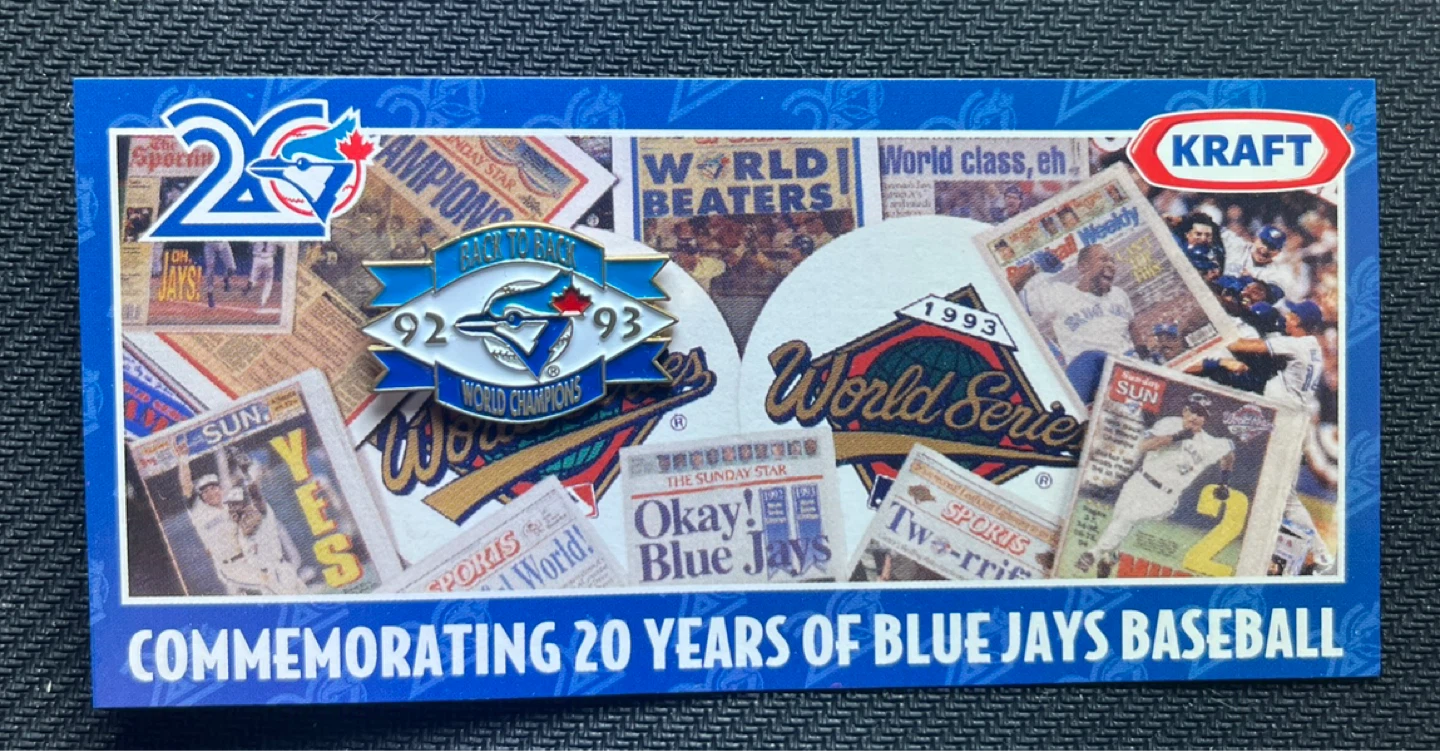 Toronto Blue Jays Back To Back World Champions Pin
