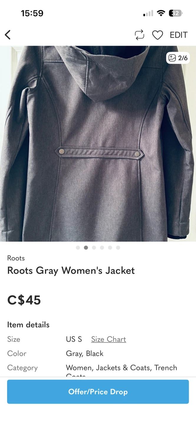 Roots Gray Women's Jacket - Size S - photo 3