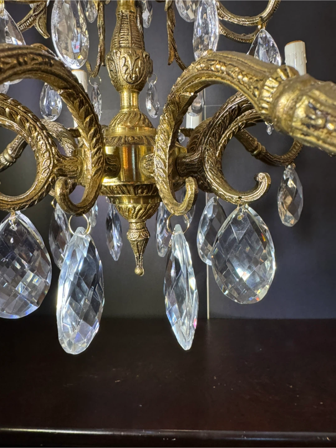 Antique Brass Crystal Chandelier - photo 3